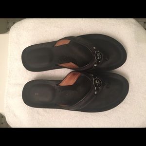 Coach Jasmine Logo Black Sandals/Flip Flops Sz 7.5
